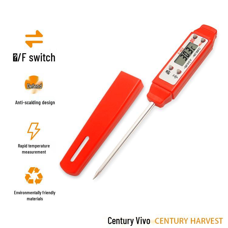 Компактный бытовой термометр для мяса и воды, высокотемпературный щуп для кухни и использования в масле синий