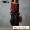 JPNTKY Damesmode Casual Lange Mouw V-hals Broekpakken