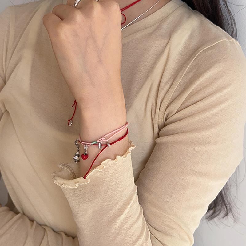 Christmas Apple Pendant Charm Bracelet Adjustable Bracelet For Women Girl  Year Party Jewelry Gift