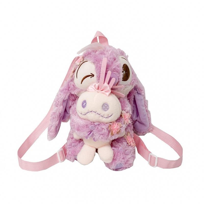 Plush Stitch Backpack With Zipper Pocket For Daily Use And Gift Ideas