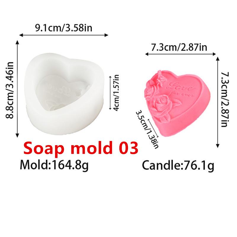 3D Love Rose Silicone Soapr Molds DIY Wedding Valentine's Day Heart Rose I Love U Silicone Soap Candle Mold Craft Art Candle