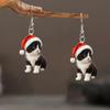 Christmas Kitten Acrylic Earrings with Santa Hats - Cute, Versatile Jewelry for Girls