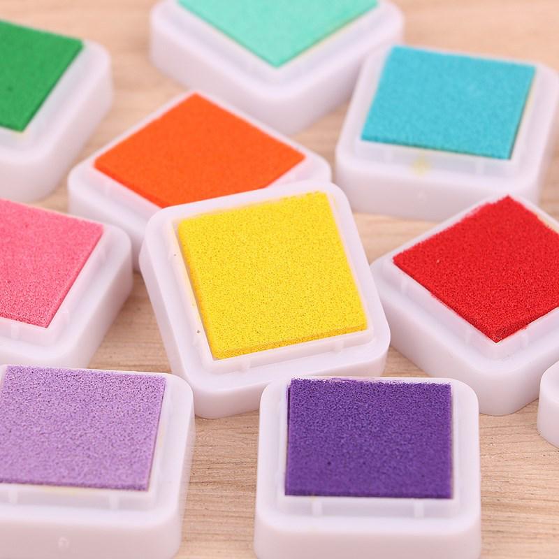 Washable Finger Paint Ink Pad Set - 12 Primary Colors, 24 Total, for Young Children & Students
