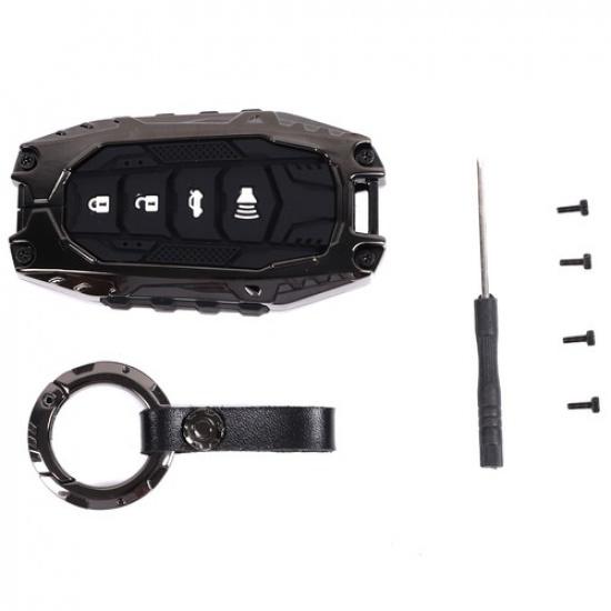 Mech Black Zinc Alloy Key Shell Cover Case For Toyota Tundra +