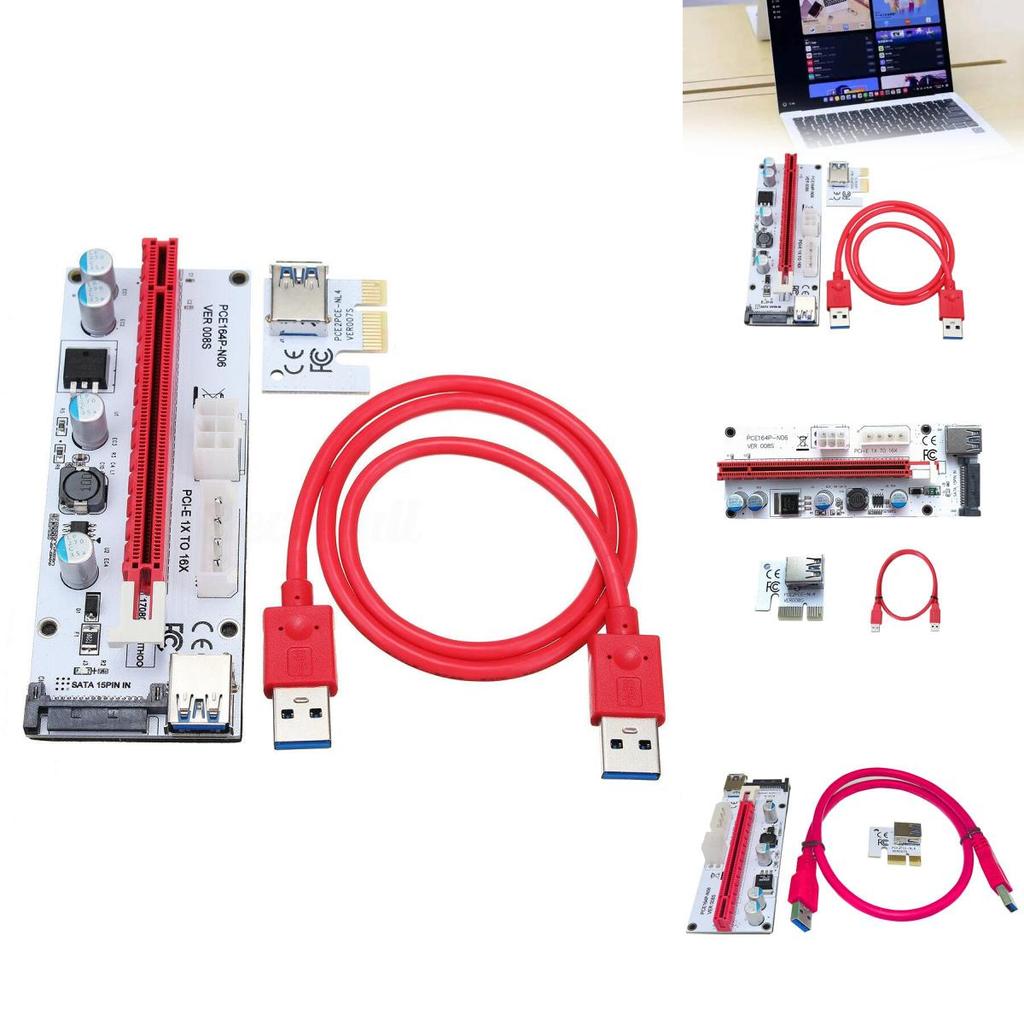 Pcie Pci-e Express 1x To 16x Gpu Extender Riser Card Adapter Btc Eth