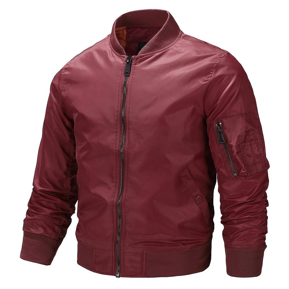 New Baseball Uniform Jacket Men's Spring and Autumn Thin Coat Stand-up Collar Top Stand-up Collar Large Size Flight Jacket