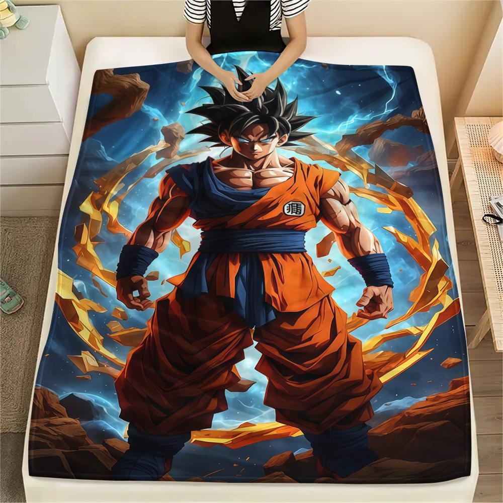 1PC Dragon Ball Super Patterned Flannel Blanket Suitable For All Seasons For Home Decor Warmth And Comfort Gifts Holiday Present