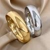 Bracciali Bangle Larghi Semplici Lisci in Acciaio Inossidabile per Donne Uomini Bangle Chunky Punk Esagerato Gioielli Lucidi Impilabili