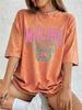 Malibu Beach Druck gewaschene T-Shirts Damen Baumwolle Kurzarm Tops Street Rundhals Oversized T-Shirts Hip Hop Trend Kleidung