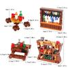 MOC Mittelalterliche Weinpresse Bausteine Set Esstisch Fass Weinkeller Weinstock Ziegel Regale Kamin Spielzeug Kindergeschenk