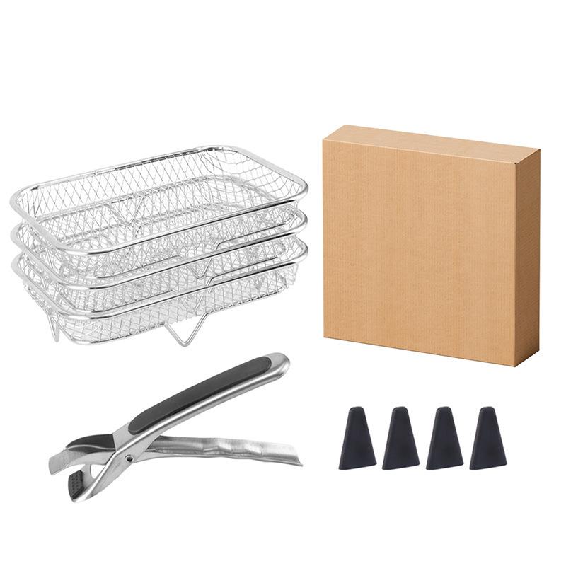 Edelstahl Drei-Schichten Heißluftfritteuse Dörrgerät Rack