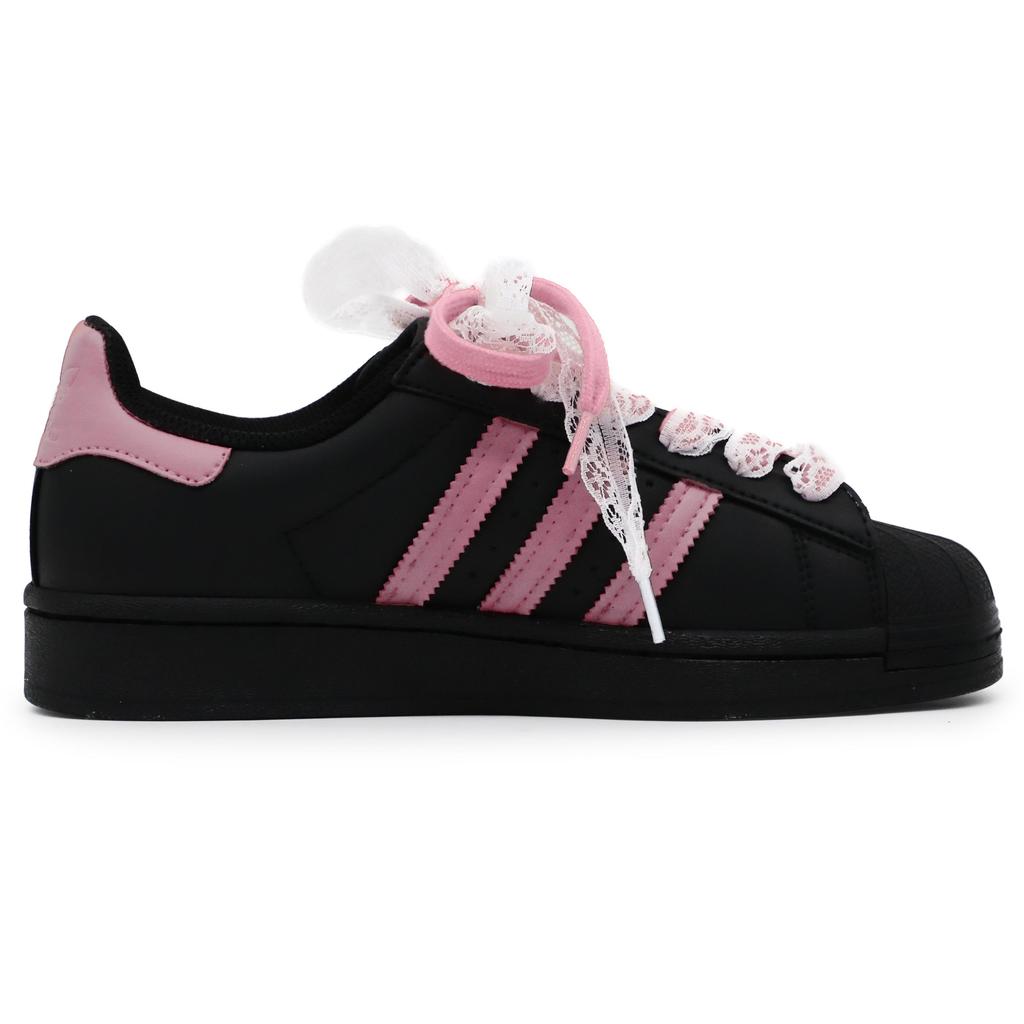 adidas Originals Superstar 2 Skateboard Shoes Women's Low Top Black/Pink JH9977(Team52-S-BOX)