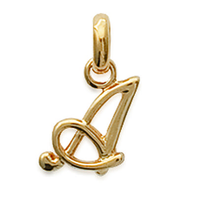 [B7898] - Gold Plated 'Letter A' Pendant - 10x10 Mm