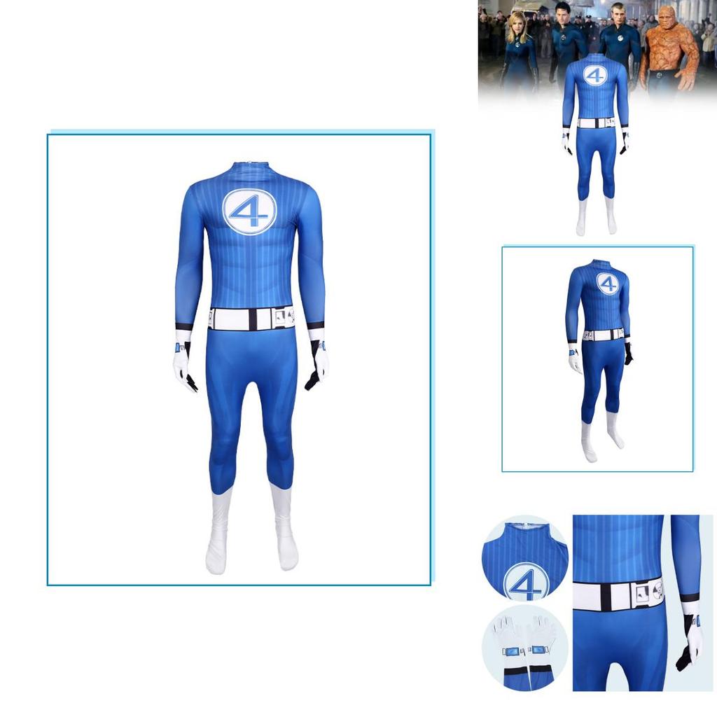 Fantastic Four Jumpsuit With Polyester Material For Cosplay And Stage Shows