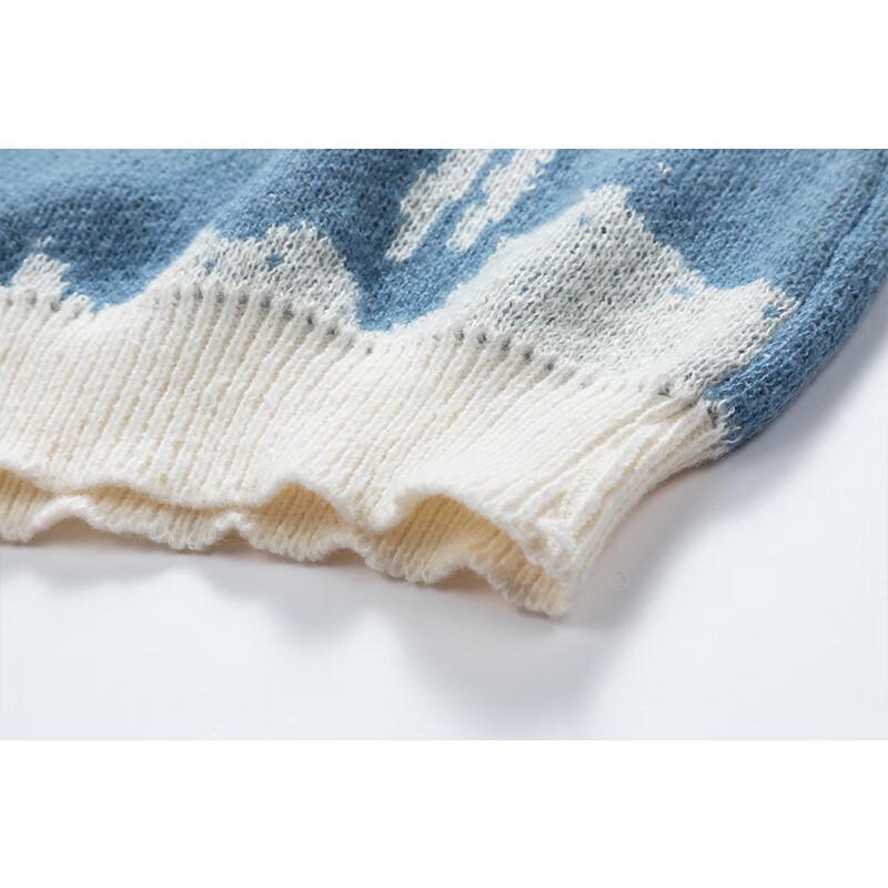 Herren Amerikanischer Retro Tie-Dye Colorblock Strickpullover