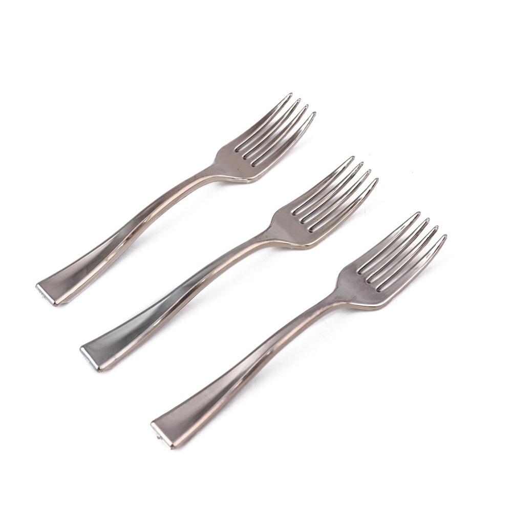 

48 шт одноразовые мини ложки вилки пластиковые золотые серебряные ложки для мороженого дегустационные ложки столовые приборы для вечеринок десертные вилки ложки