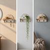 Wall Shelf with Hooks Entryway Coat Rack Distressed Wall-Mounted