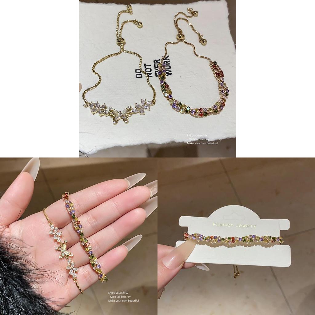 Tierformige Kupfer-Handkette mit Zirkondekoration für Damen