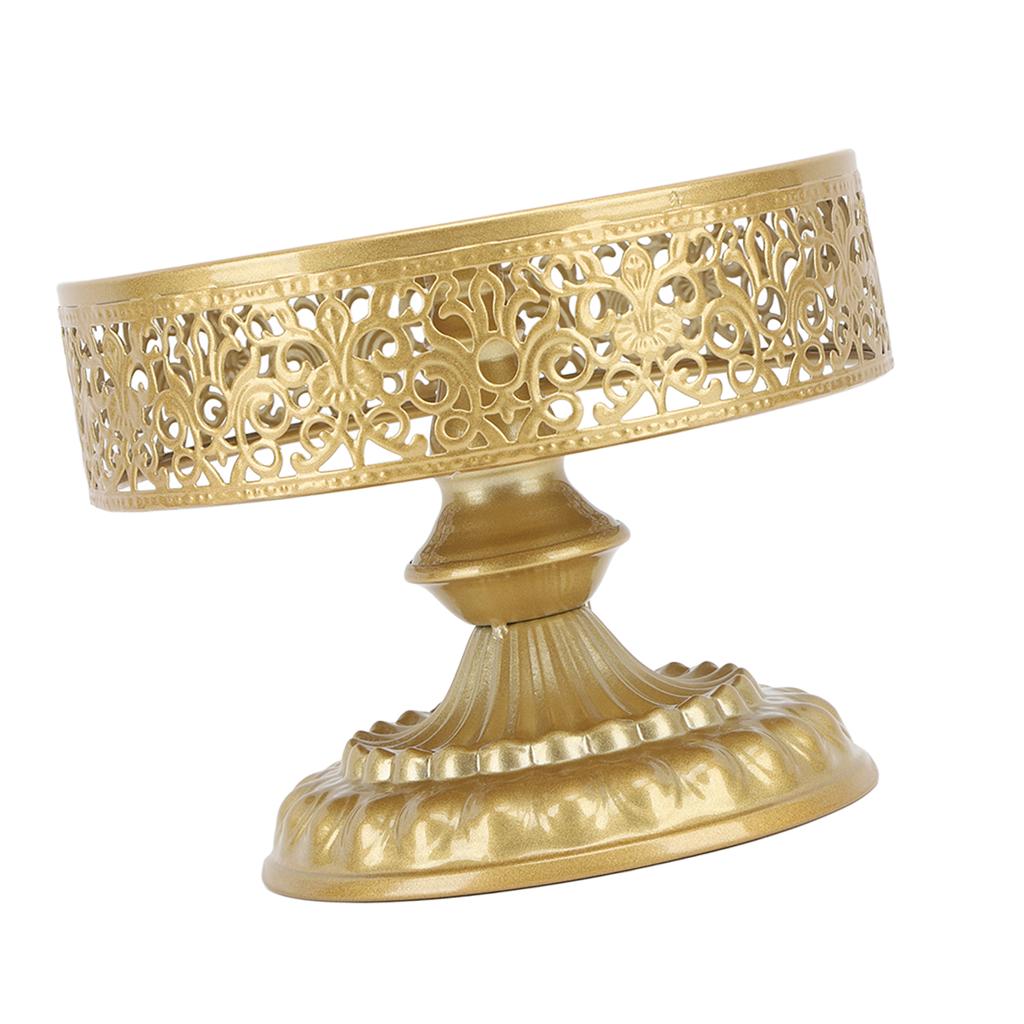 Dessert Stand Golden Cake Holder Lace Design Easy Assembly Round Treat Display for Party