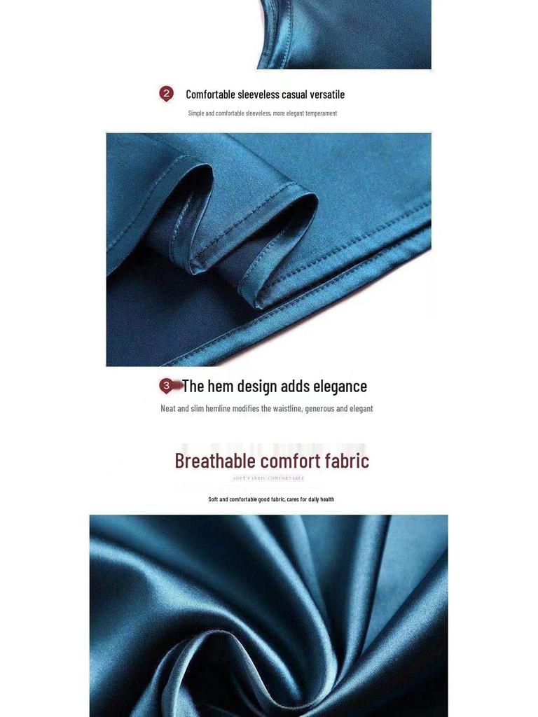 Women's Lace Satin Sleeveless Camisole Tank Top