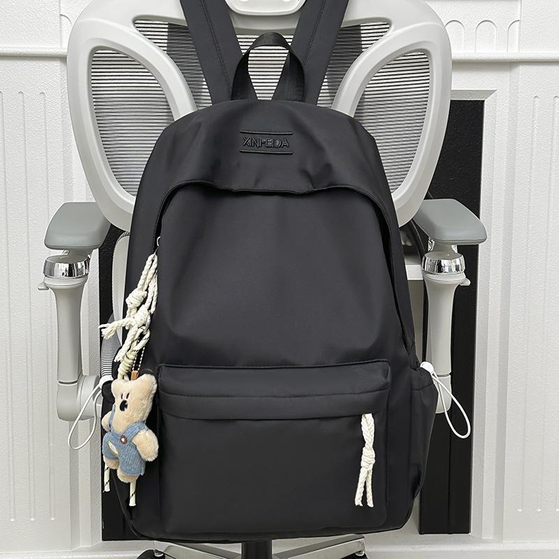 Schoolbag New Japanese Simple College Student Versatile School Bag Junior High School Student Large Capacity Solid Color Leisure Travel Backpack