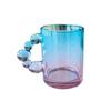 Wanghong Bubble Glass Cup with Pearl Handle - Multipurpose for Water, Milk, Coffee, Beer, or Beverages