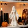 Dark Aesthetic Figurine Ghost Bride Statue, Vintage Headless Bridal Sculpture with Veil Mermaid Gown, Bedroom Shelf Decor Matte White DIY Unpainted