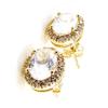 Les Trésors De Lily [J0357] - Gold Plated Earrings 'Sissi' White Gold - 10x8 Mm