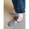 French hollow single shoes women's flat bottom 2025 summer new versatile woven breathable word with shallow mouth Mary Jane shoes