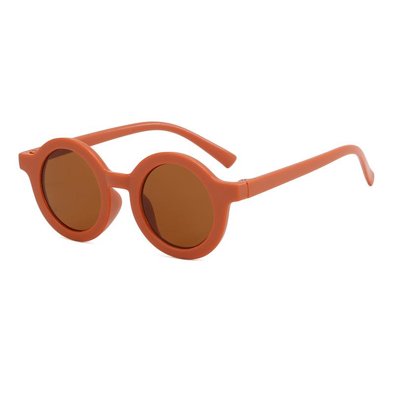 

Round Frame Children s Trendy Baby UV Protection Multi Color Optional Sunglasses оранжевый