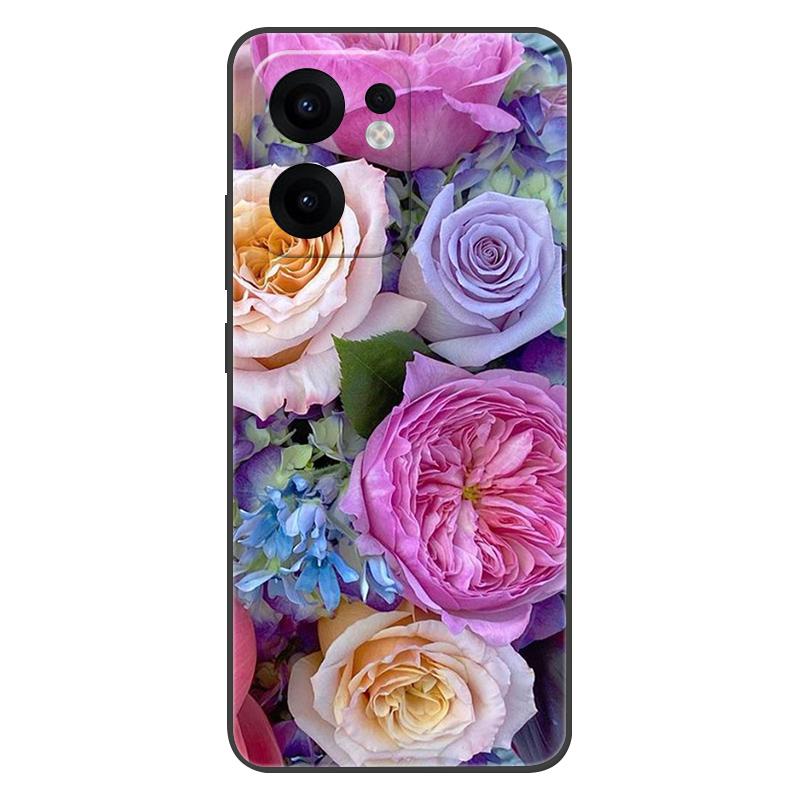 For OPPO Reno13 F Case 13F Flowers Silicone Soft TPU Back Cover For OPPO Reno 13F 5G Case CPH2699 Coque Shockproof Fundas