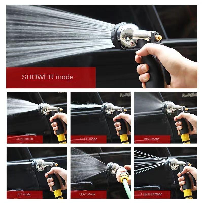 Water Spray Gun High Pressure Metal Water Spray Gun Rust Prevention with Rubber Handle for Car Garden Lawn Wash for Cleaning