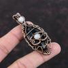 Evil Eye Nellite Pendant Copper Wire Wrapped Pendant Rainbow Moonstone Jewelry Handmade Gemstone Pendant Antique Copper Jewelry Wedding Gift