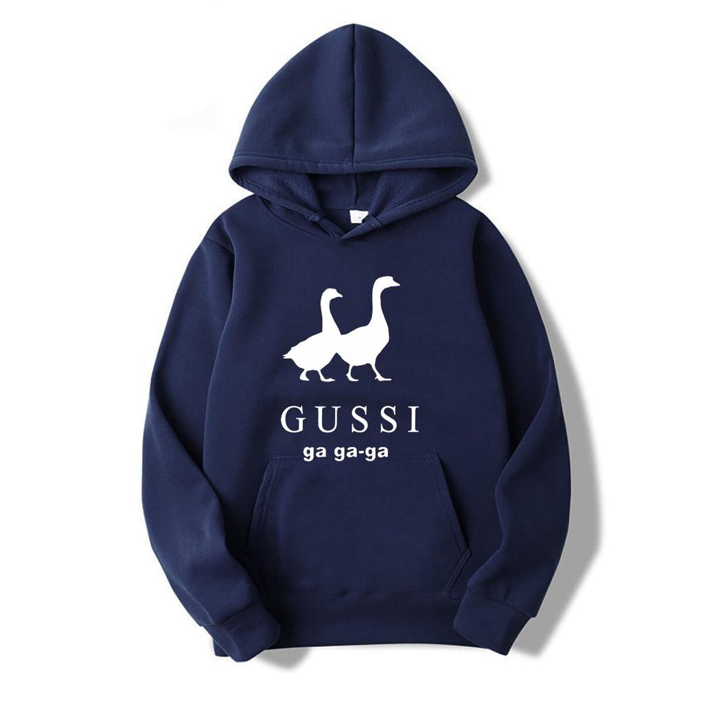 Funny Satirical Brand Hoodies GUSSI Ga Ga Ga Tee Couples Matching Tops Present