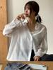 Aeskoneo Soft Grid Button Point Sheer Shirt White At6Shb016Wt