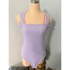 Women's U Neck Sleeveless Tight Bodysuit, European American Style Casual Slim Fit Tops for Summer
