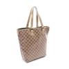 Used GUCCI GG Crystal Tote Bag 189896 PVC Coated Canvas Leather Beige Brown Gold Used Women