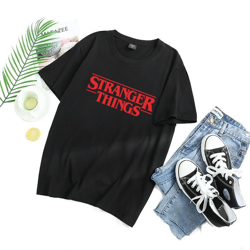 Stranger Things Letter Printed Short Sleeved T-shirt