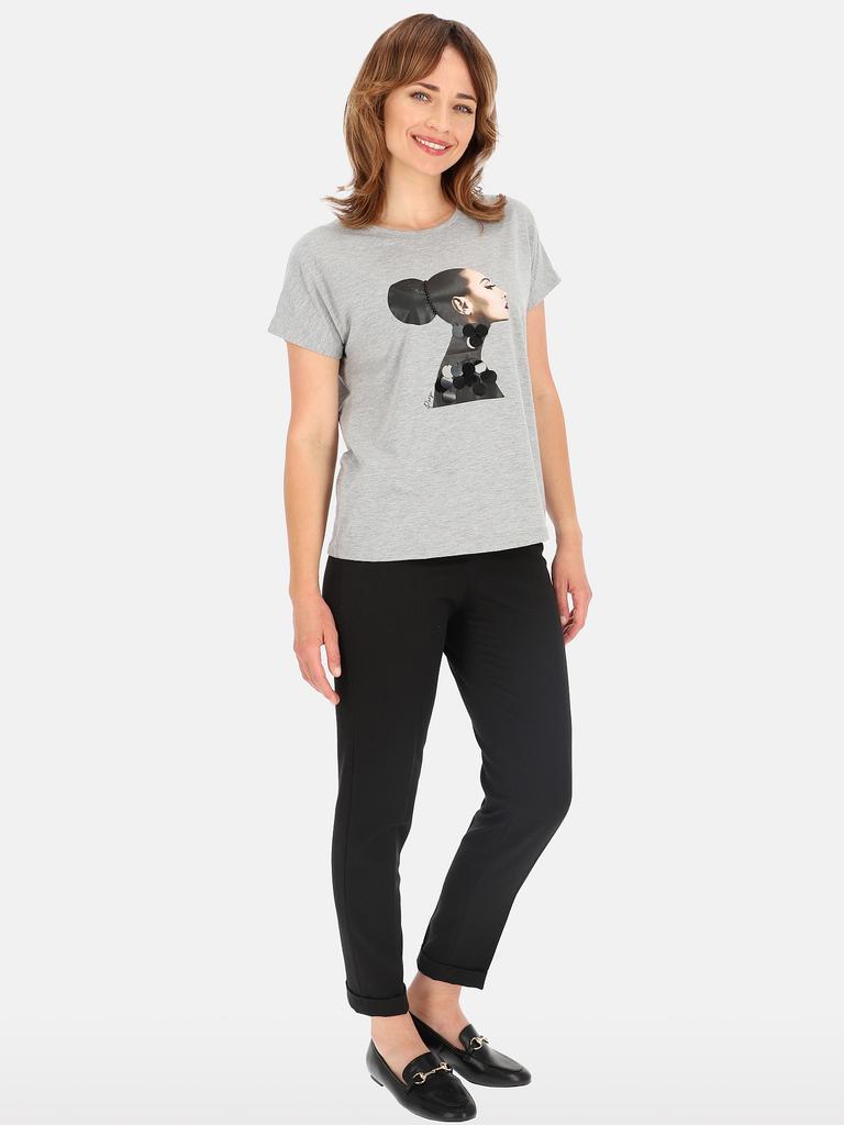 Women' cotton blouse with the image of a woman