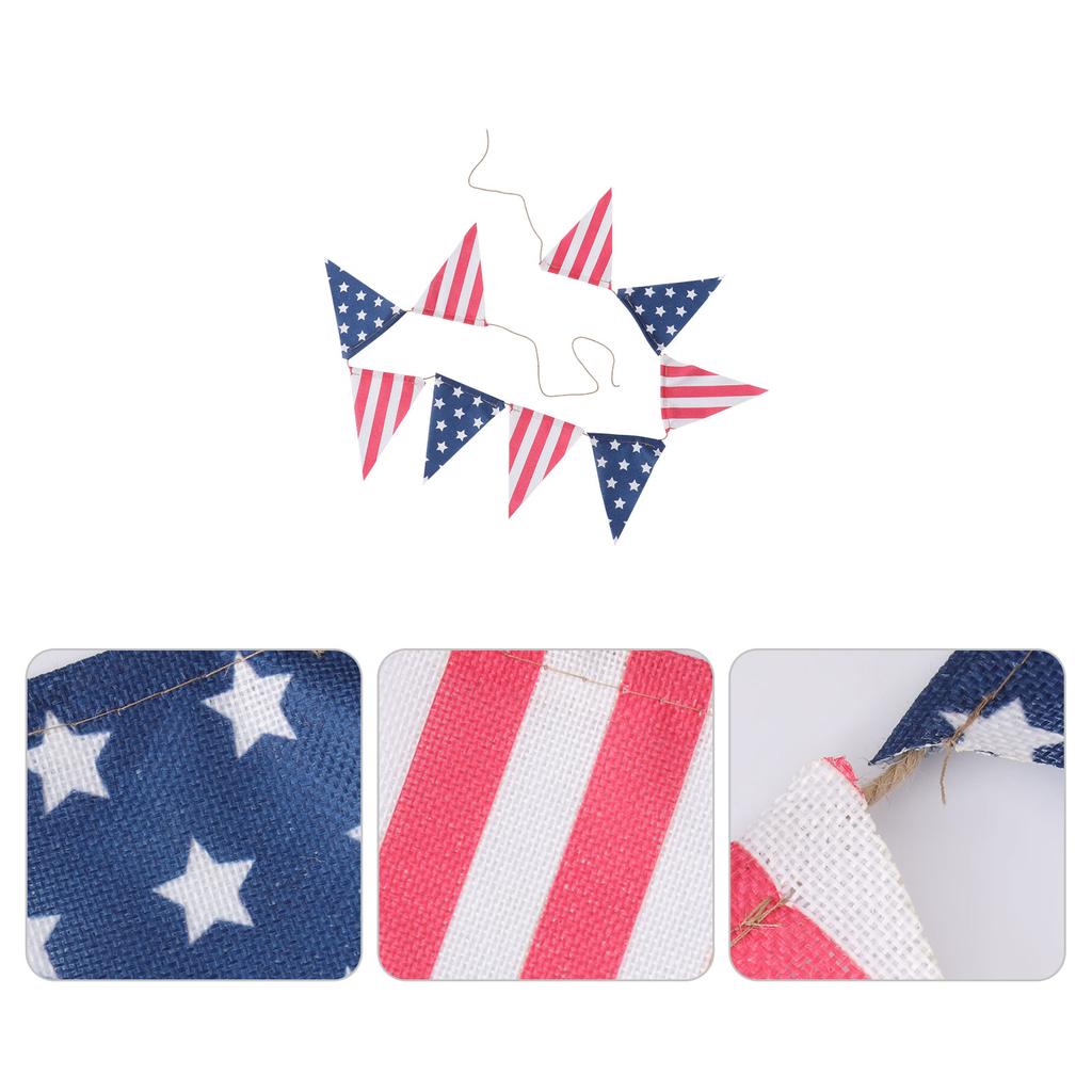 Independence Day Pull The Flag Festival Banner National Pendant Decorative Hanging Bunting Linen