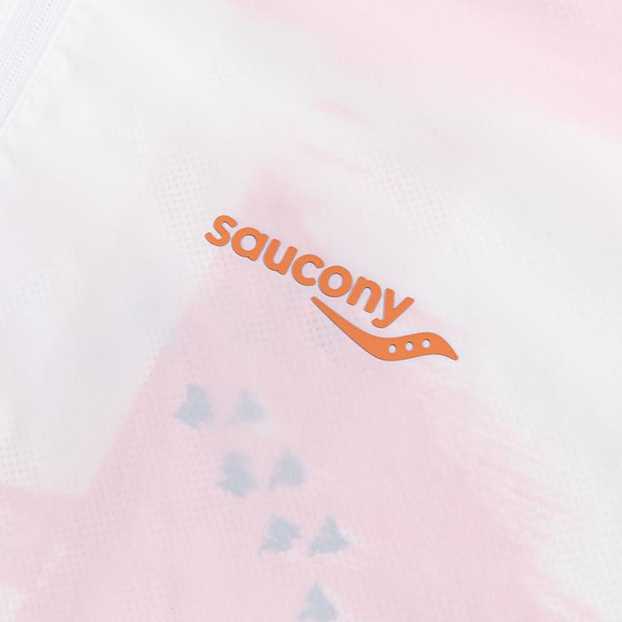 Saucony All-Over Print Zip-Up Hooded Jacket Women jackets White SC1239107-1