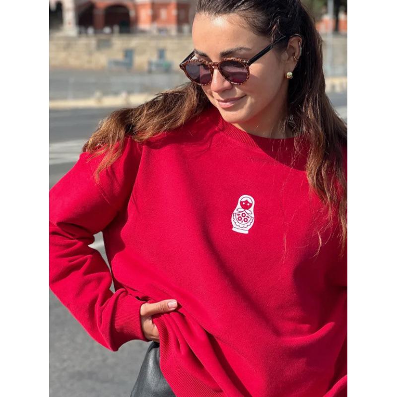 2025 Trendy European-American Style Fun Print Women’s Autumn-Winter Warm Hoodie