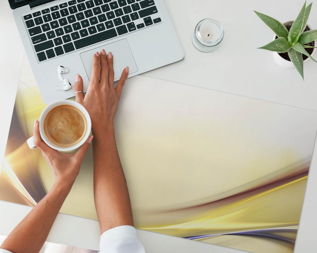 Gaming Mat with a Pattern for the Desk - Delicate Abstract Lines 90x45 Cm