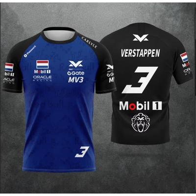 Nouveau T-shirt de Course Max Verstappen N°3 Impression Maillot Oracle Séchage Rapide Unisexe Été Sport Casual Hauts à Manches Courtes Moto