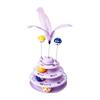 Multi Layer Interactive Cat Toy Spring Wand Cat Turntable Toy Feather Teaser  Kitten Entertainment