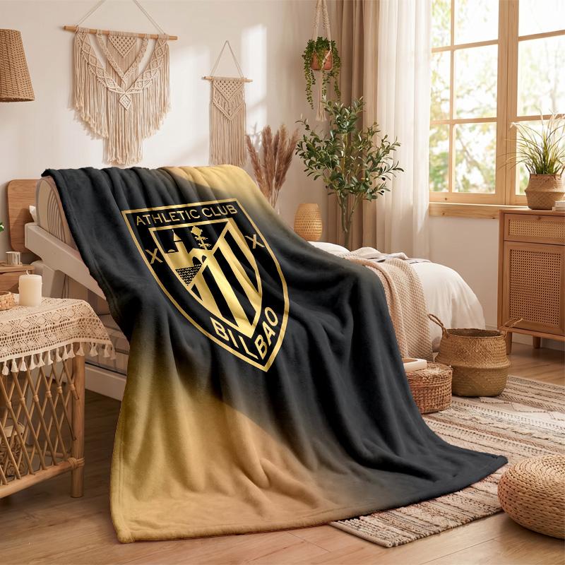 Athletic Bilbao Football Print Flannel Blanket Soft Warm Sofa Bed Throw Blanket For Home Office Bedroom