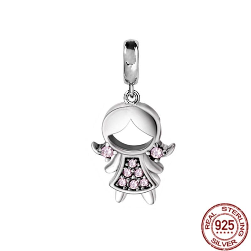 Het försäljning S925 Sterlingsilver Pojke- Flicka-Tonåring & Prinsesskrona Prins Hängberlock Smycken Pärlor Passar Original Armband