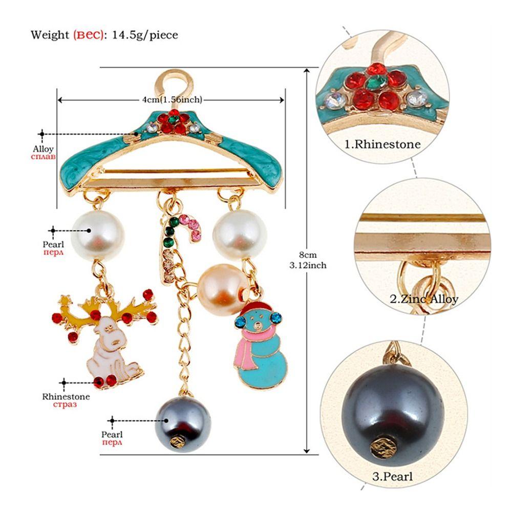 Kids Bag Decoration Women Elk Christmas Brooch Hanger Tassel Pin Jewelry Gift Clothing Brooches
