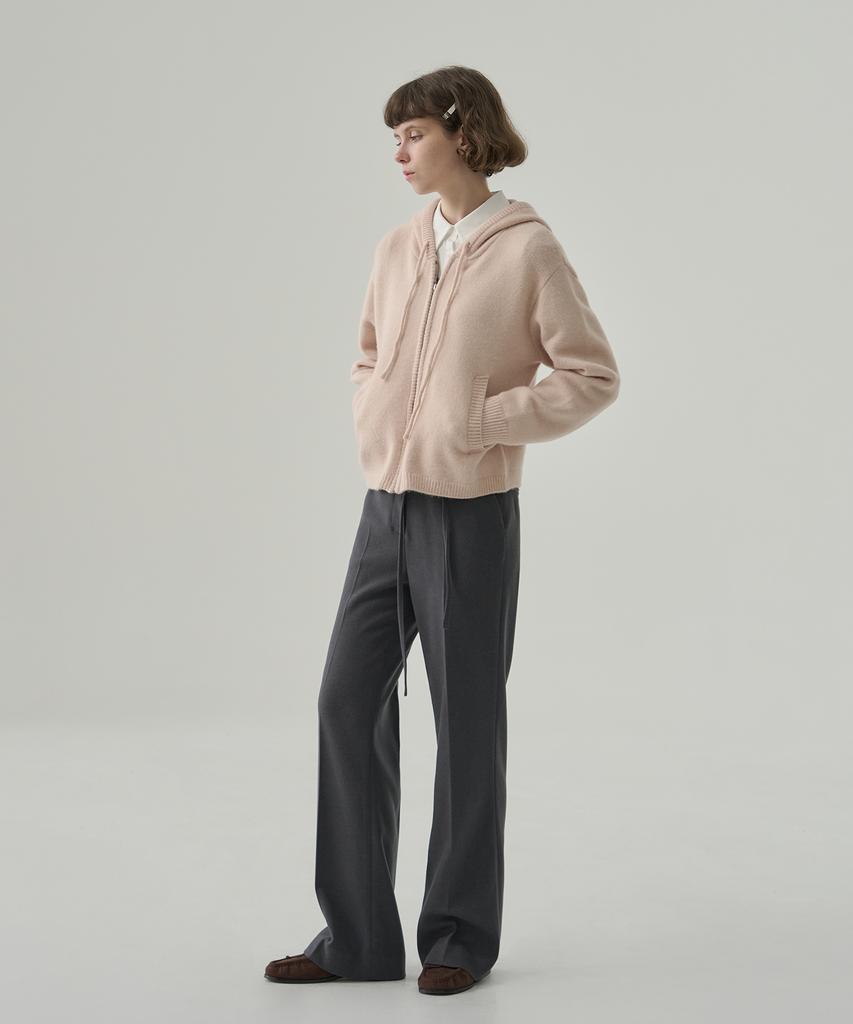 Deuloupisumeon Lottie Two-Way Knit Zip-Up Hoodie [M.Grey]