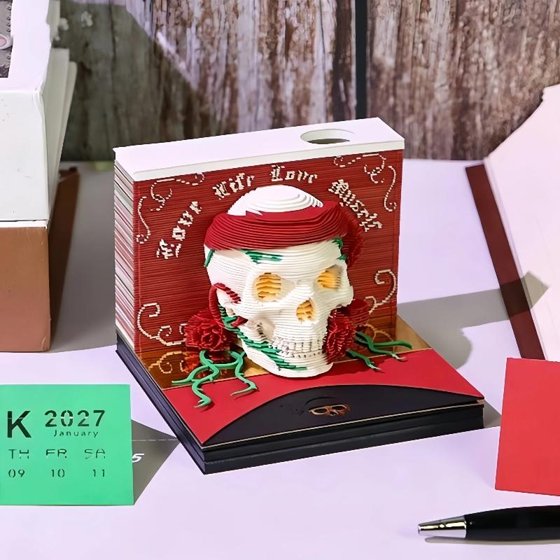 Versatile 2027 Desk Calendar with LED Light 3D Tear-away Pages Modern Design for All Settings
